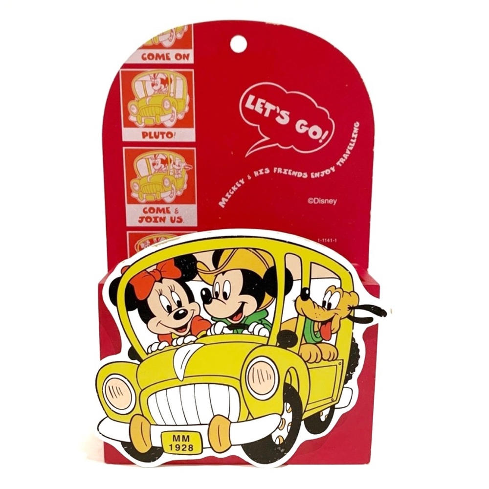 Disney Mickey Mouse Minnie Pluto Wooden Wall Hanging Box Red Yellow Car Desk Kid